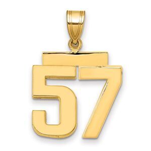 14k Yellow Gold, Athletic Collection Medium Polished Number 57 Pendant